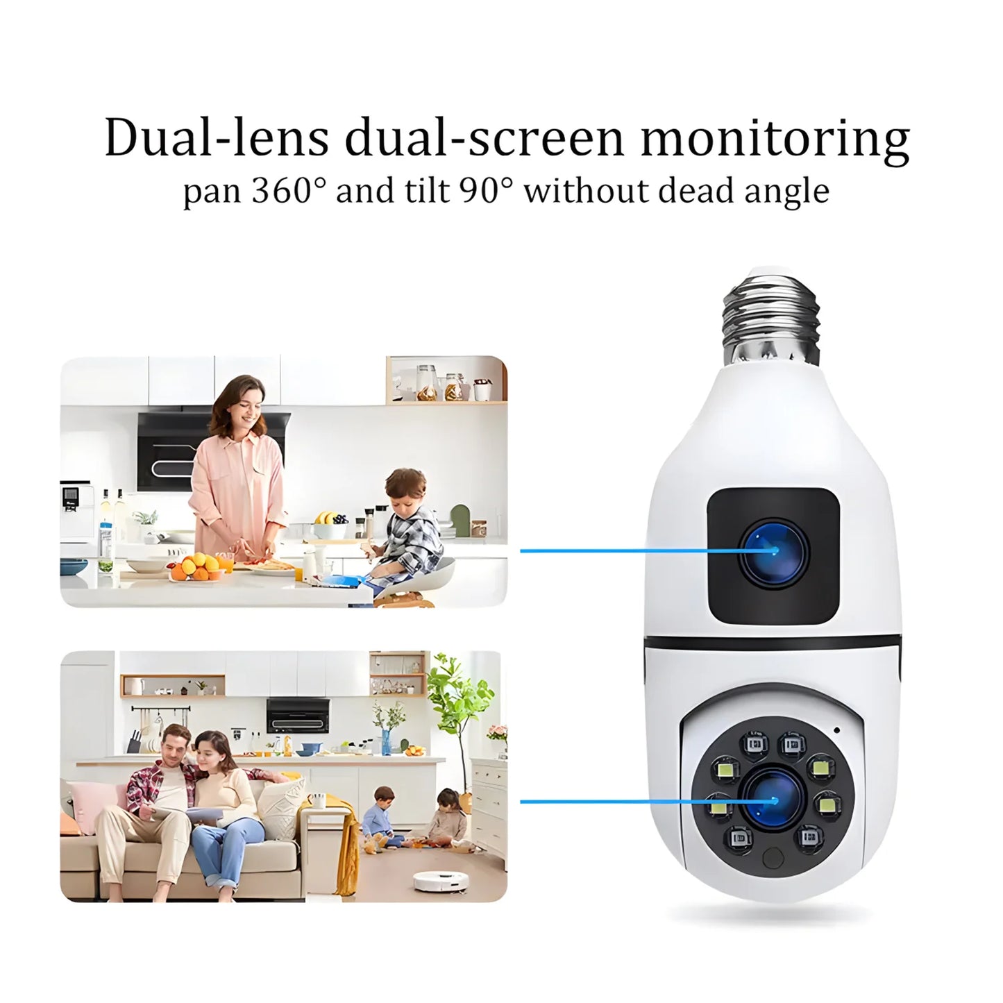 Telecamera a Lampadina IP Wi-Fi Dual Lens YOOSEE 4MP E27