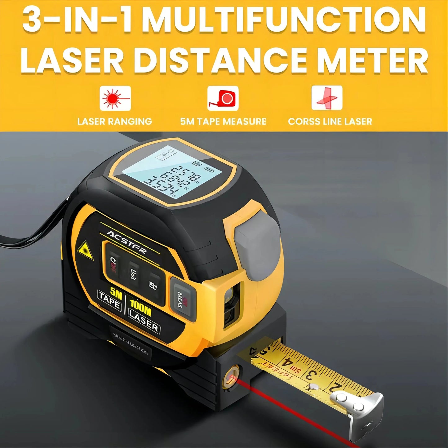 Misuratore a Nastro Laser Infrarosso 3 in 1 MeasurinSight