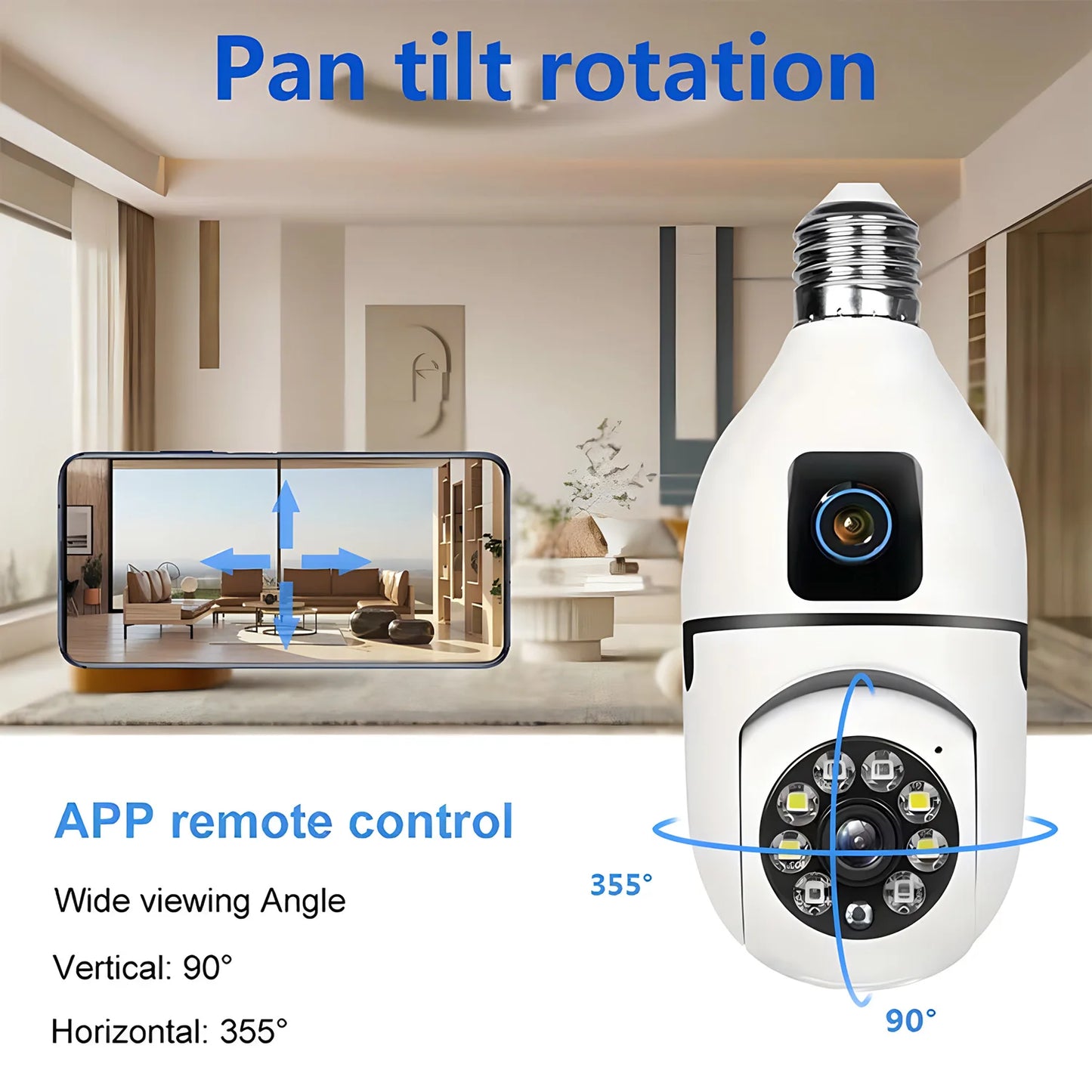 Telecamera a Lampadina IP Wi-Fi Dual Lens YOOSEE 4MP E27